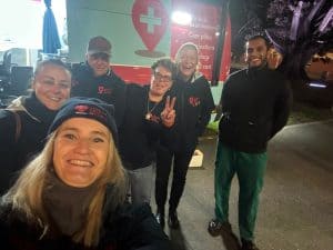 Volunteering with Street Side Medics.